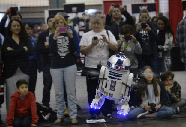 World’s first flying R2-D2 makes unexpected landing at International Drone Expo