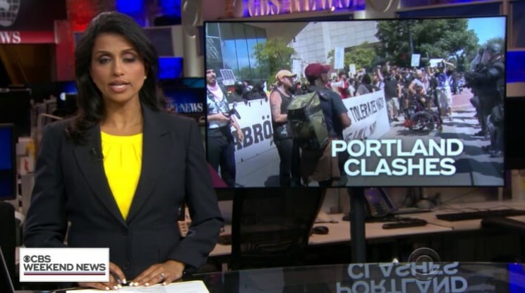 CBS goes full fake news; tries to claim Antifa violence in Portland was committed by peaceful patriot groups