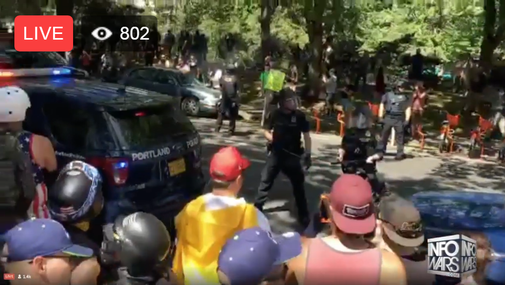 Portland police deploy flashbangs against Antifa terrorists throwing rocks at cops