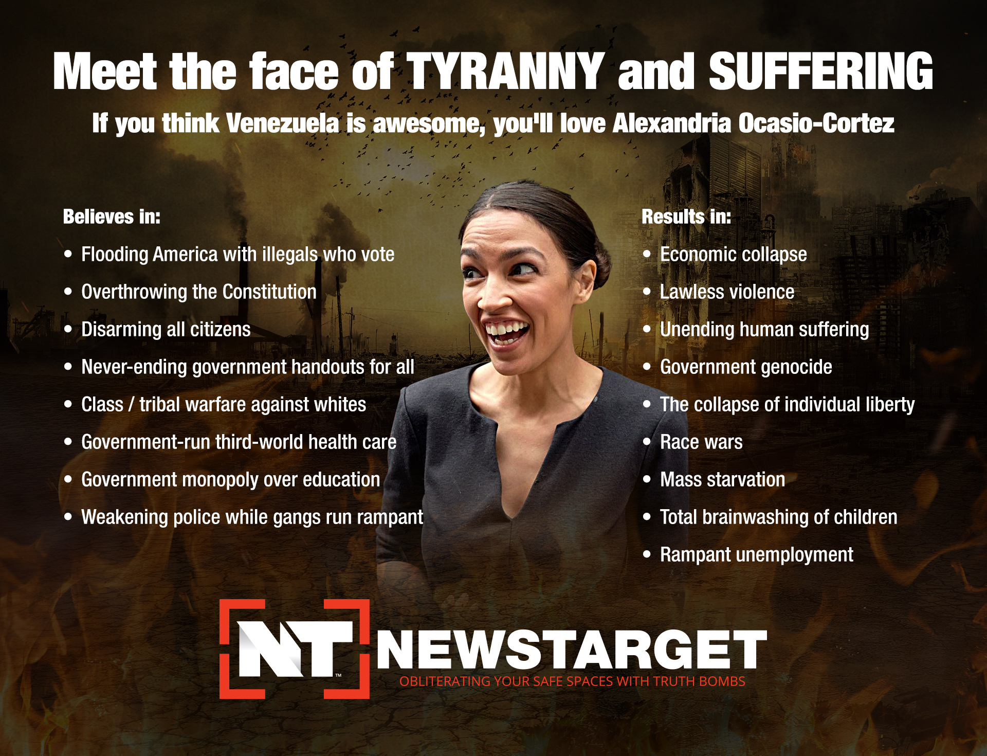 Ocasio-Cortez speaks like an ignorant high school student, and thinks like an economically illiterate communist