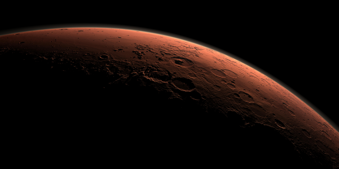 An asteroid exploded over Mars and bombarded its surface sometime in the last decade