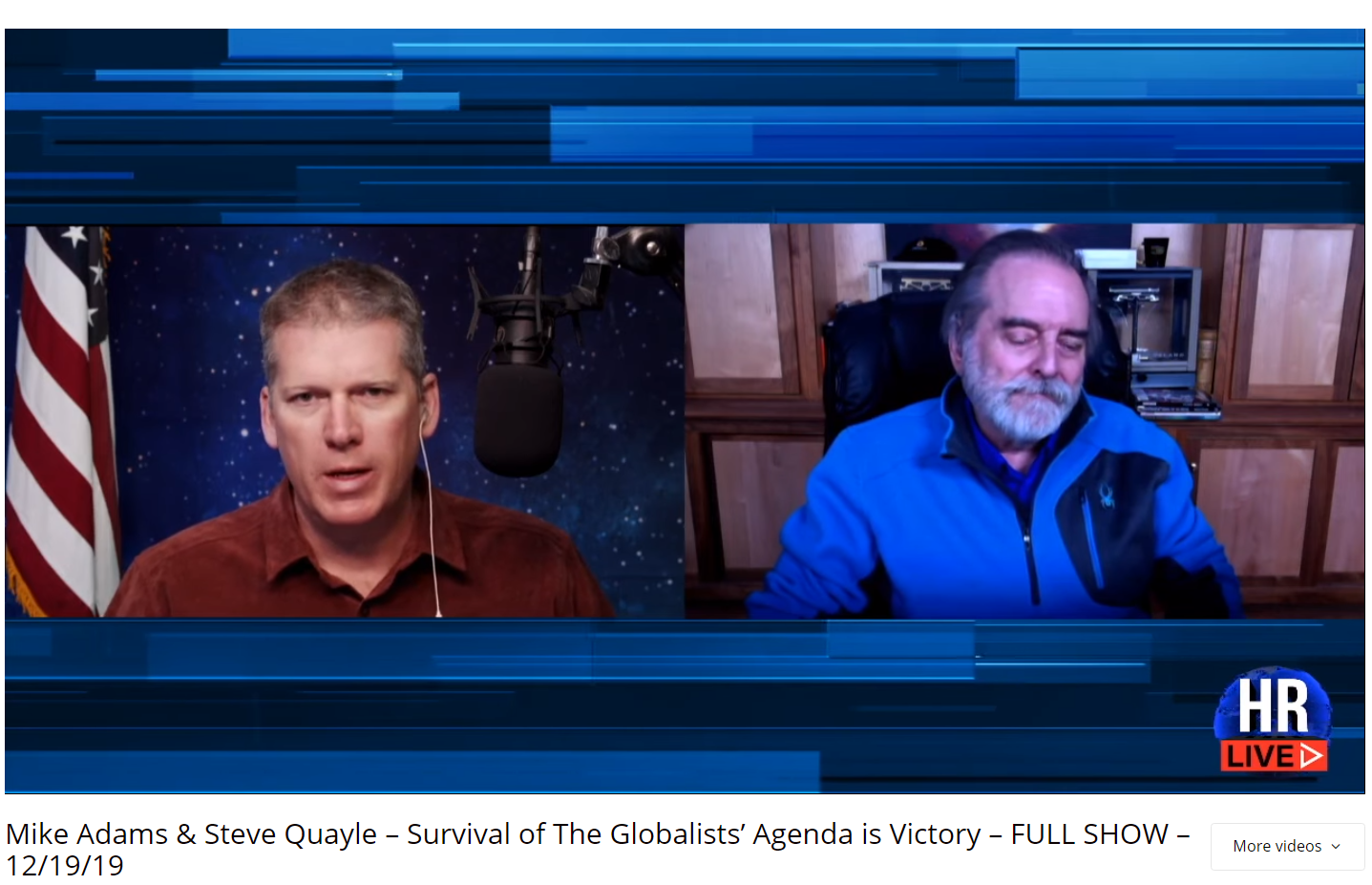 Mike Adams and Steve Quayle on the Hagmann Report live show – people already telling me it’s the best interview they’ve heard all year – direct link – full show
