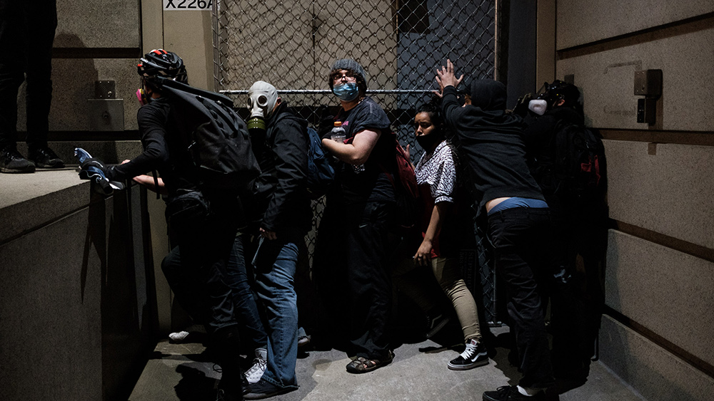 Black man with American flag tries to stop rioters from damaging Federal Courthouse in Portland, says “None of you guys represent Black lives”