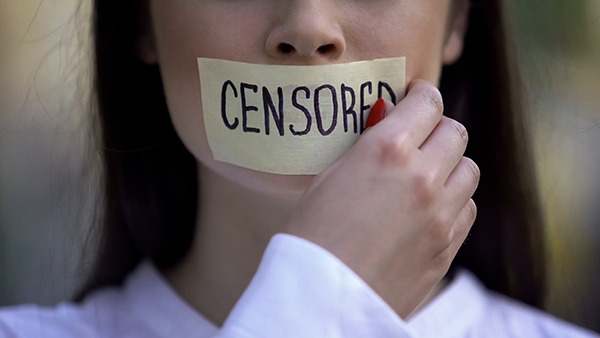 Doctors and scientific experts speaking up about COVID-19 and alternative treatments are being SILENCED Woman-taking-of-censor
